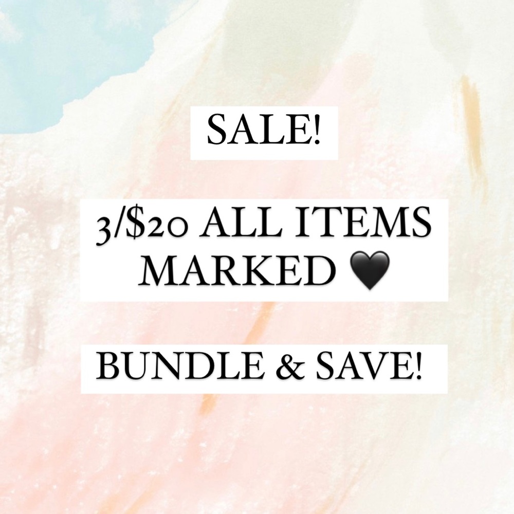 All items marked with 🖤 are 3 for $20!!!